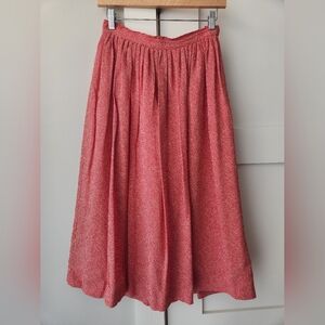 Vintage Austin Reed Of Regent Street Red And White Midi Skirt - Size 4